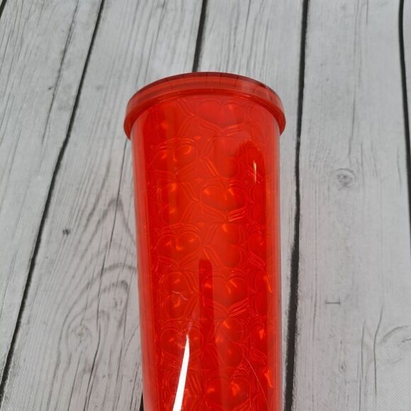 Starbucks Heart Embossed Venti Valentine’s Day Tumbler Cup w/ Lid No Straw Rare - Picture 8 of 14